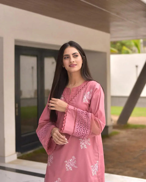 JENIFER Pink Embroidered 3PC