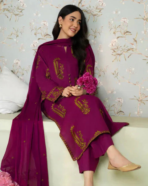 AMBER EMBROIDERED 3PC